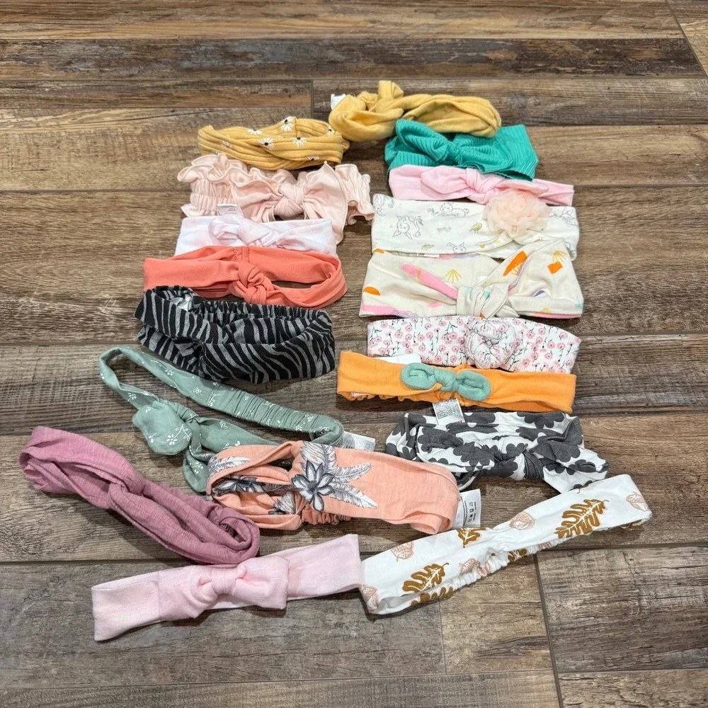 17 Pc Baby Girl Headbands Bows Newborn Toddler‎ Hair Accessories Lot